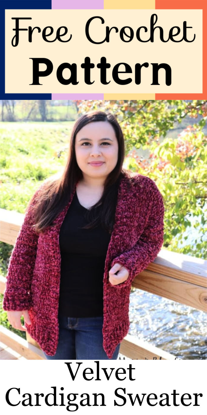 Free Crochet Velvet Cardigan Sweater Pattern