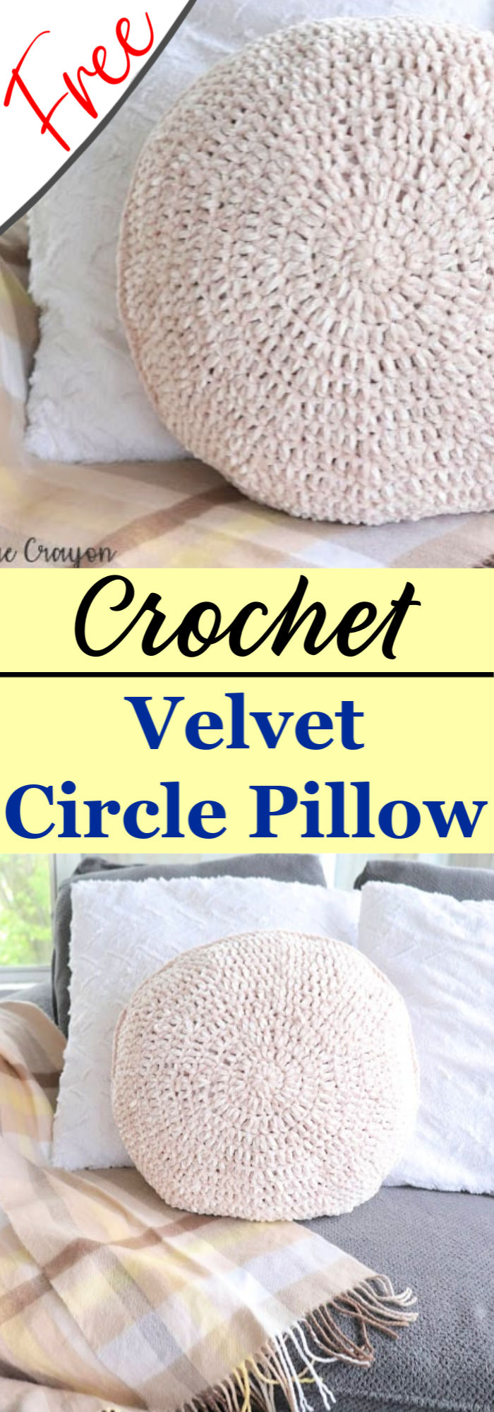 Free Crochet Velvet Circle Pillow Pattern