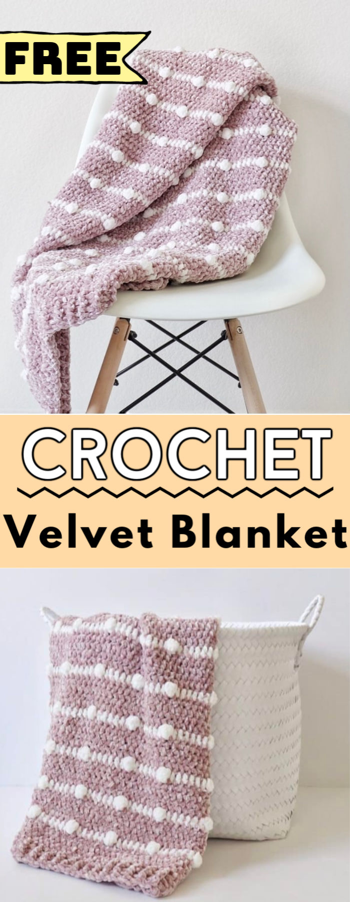 Free Crochet Velvet Dotted Lines Blanket Pattern